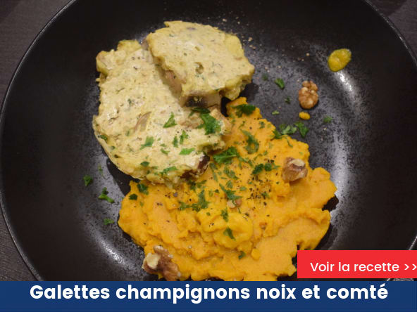 Galettes champignons noix et comté